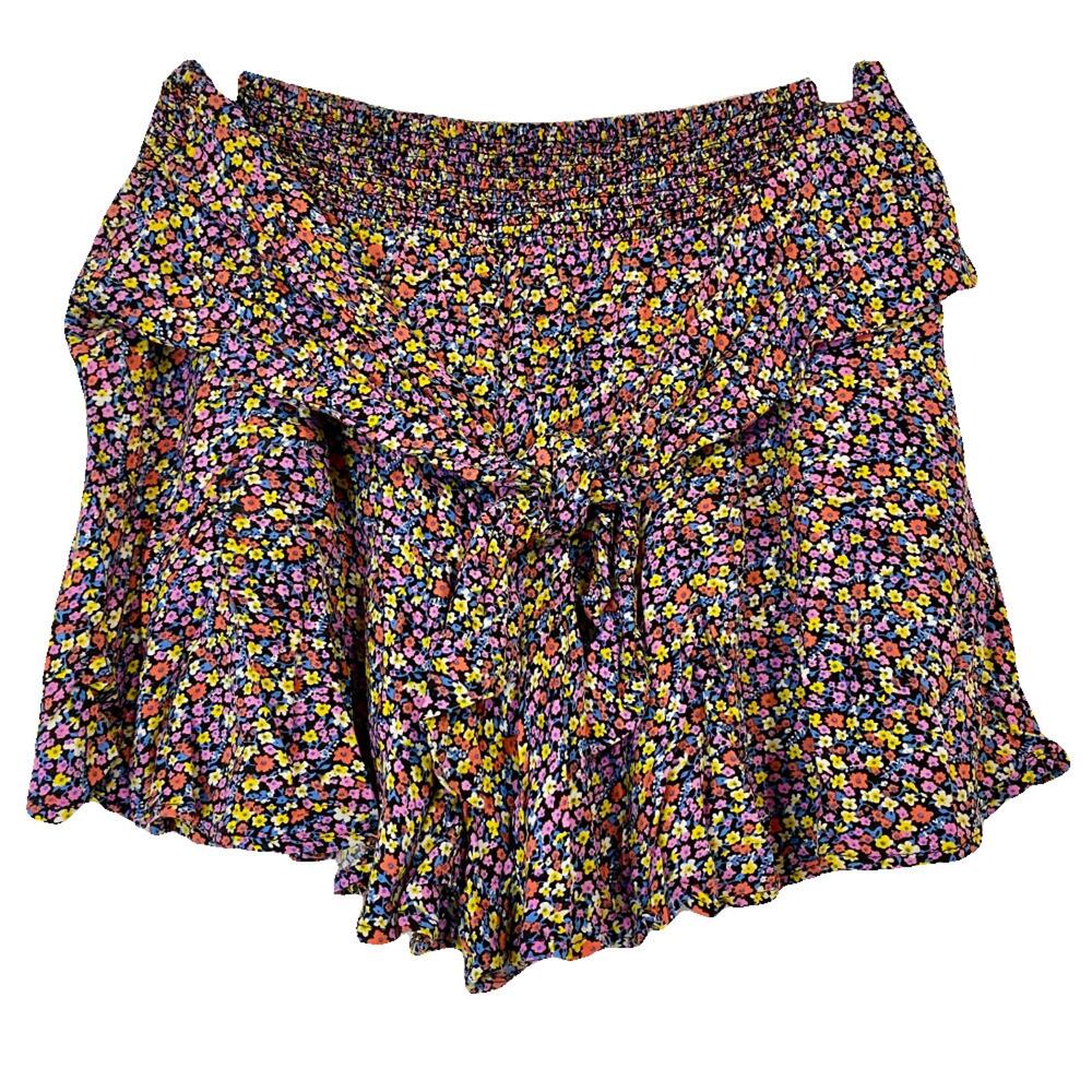 Patrons Of Peace Women’s Tie Front Penny Shorts Pink Floral Size Medium EUC